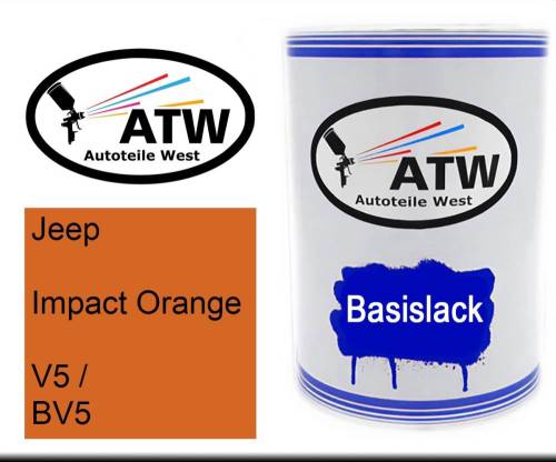 Jeep, Impact Orange, V5 / BV5: 500ml Lackdose, von ATW Autoteile West.